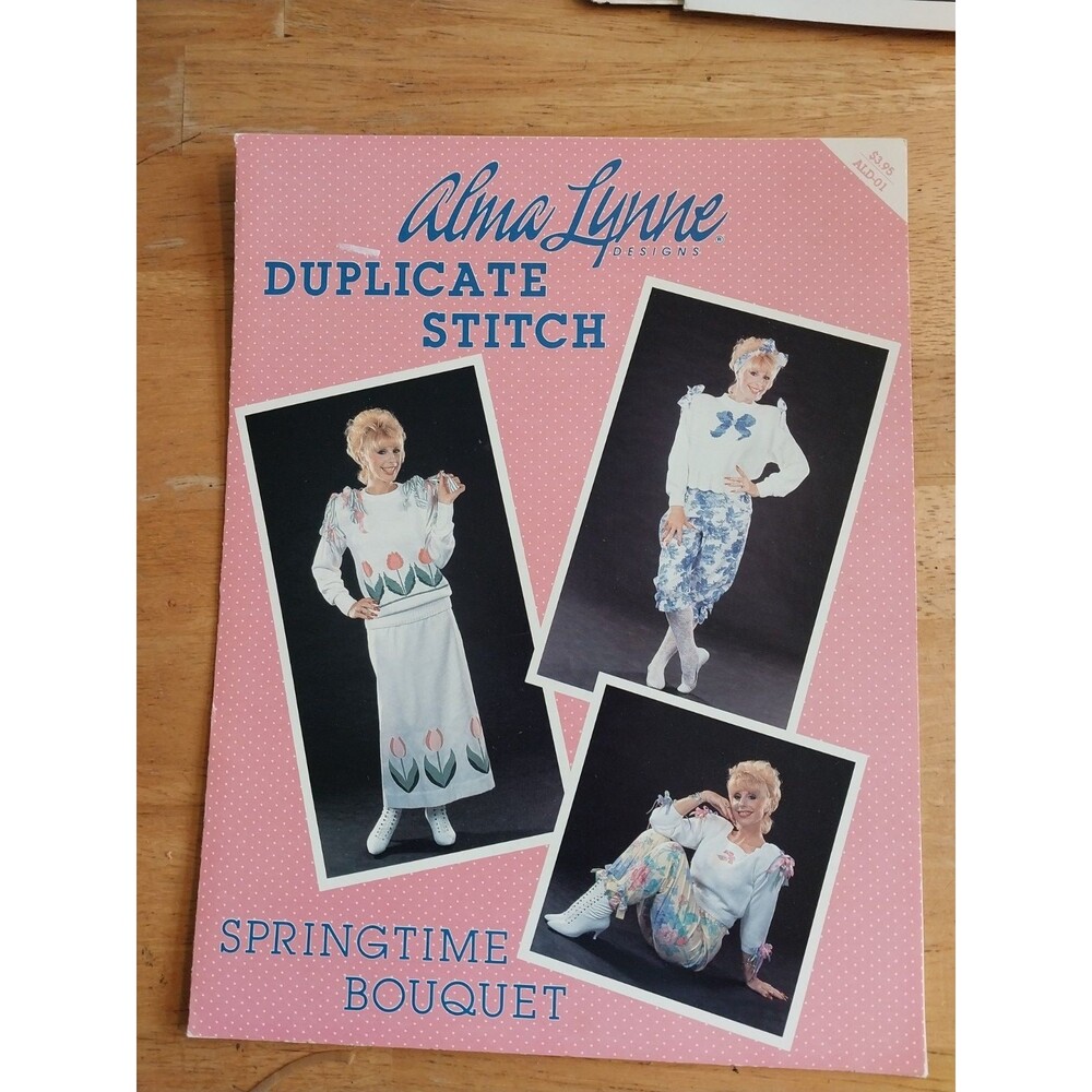 Vintage Alma Lynne Designs Springtime Bouquet Duplicate Stitch Patterns ALD-01